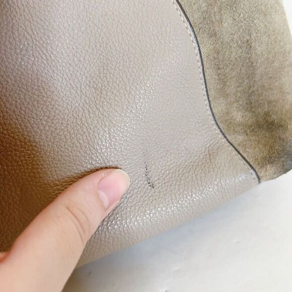 Coach Ava Tote in Taupe Leather and Suede Mixed Fabric Shoulder Bag Purse - Picture 8 of 12